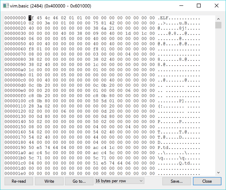 Figure 4. vim.basic의 매핑된 메모리 영역
