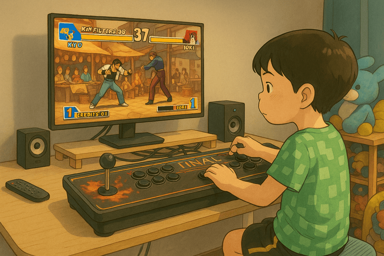 KOF98을 플레이하는 아드님